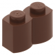 LEGO kocka 1x2 módosított farönk alakú, vörösesbarna (30136)